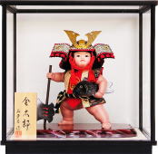 真多呂作の五月人形鯉持ち金太郎ケース飾り