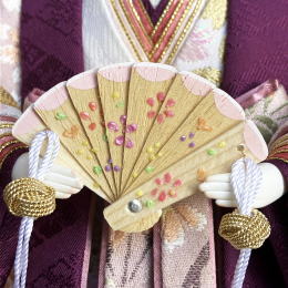 正絹〆切染め(押し花屏風) 立雛親王飾り 「平安優香」/「熊倉基安」作