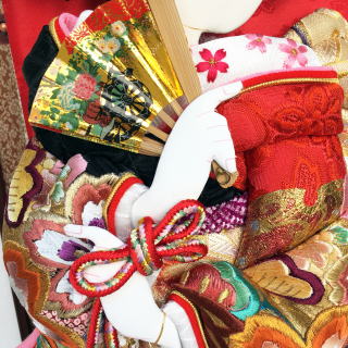 金彩刺刺繍(松菊桜) 15号[F014]/羽子板/東昭齊秀月モリヤ人形店 埼玉県